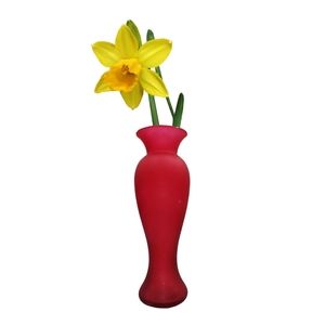 DONATED TO VETS. Red Flower Vase